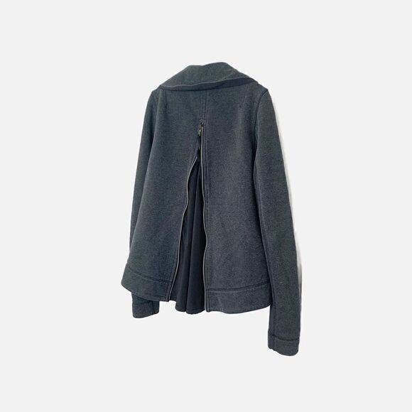 Lululemon En Route Heathered Black Gray Zipper Back Collared Jacket Women’s Sz 8 - Picture 10 of 16